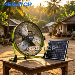 Metal Solar Floor Fan Rechargeable Structure AC DC Solar Charging 12 Speed Adjust USB Output for Vietnam Street Stall