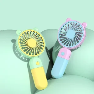 Mini 3 Speed USB Rechargeable Electric Handheld Fan with Holder Portable for Outdoor Use Battery Powered