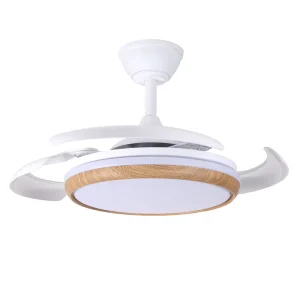 Mini 36inch Wooden Ceiling Fan 54W Led Light Ceiling Fans Modern for Bedroom Kitchen Ceiling Fan with Lights and Remote for Home