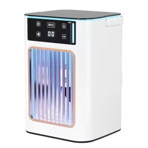 Mini Air Conditioner Fan Large Water Tank Silent Cooling Fan USB Office Desktop with Humidification Atomization for Household