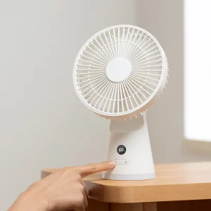 Mini Desktop Fan Portable Household USB Rechargeable Battery Mute Blades Electric Low Noise Long Standby Night Light Car RV