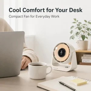 Mini Fan Portable USB Rechargeable Circulation Super Fan Dual Function Desktop Wall Mount Fan Digital Display for Home Use