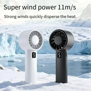 Mini Fans Big Wind High-Speed 1200 mAh Battery Digital Display Brushless Motor Portable Pocket Fan