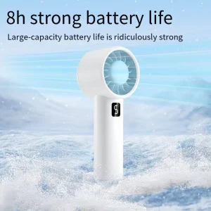 Mini Fans Big Wind High-Speed 1200mAh Battery Digital Display Brushless Motor Portable Pocket Fan