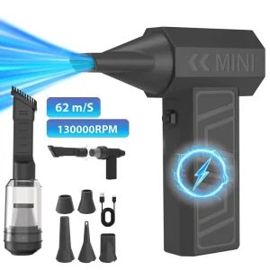Mini Foldable Bladeless Compressed Air Duster Portable Hand Held Fan Battery Operated Small Blower Jet Turbo Fan Outdoor Hotel