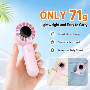 Mini Hand Held Fan Lightweight 500mAh Rechargeable Portable Small Fan Mini Fan with Lanyard Strong Wind Travel