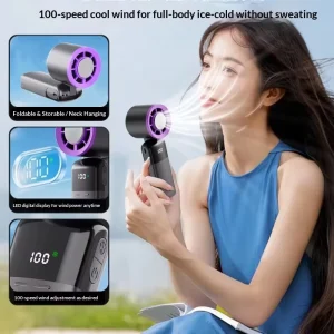 Mini Handheld Fan Custom Hand Fan Personal Fan Rechargeable Fan Foldable Fan Metal Hook Electric Mini Rechargeable Folding Car