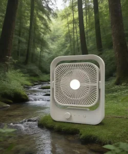 Mini Portable 8 Inch USB Fan LED Light Emergency Pedestal Rechargeable Plastic Battery 3000mAh 3 Speed Powerful Car Use