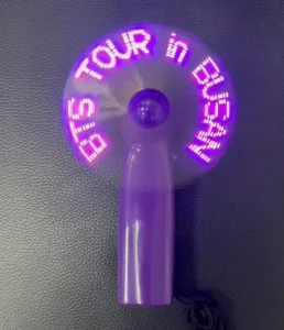 Mini Portable Handy LED Custom Message Battery Fan Programmable LED Display Handheld Electric Fan for BTS Tour