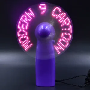 Mini Portable Led Customized Battery Fan Programmable Led Display Handheld Electric Fan