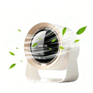 Mini Portable USB Rechargeable Fan 100 Speeds Stepless 3D Soft Airflow LED Display Desktop Wall Mount Ultra Low Noise Cooling