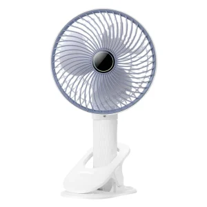 Mini Portable USB Rechargeable Fan with Clamp for Car RV Use 3 Speed Low Noise