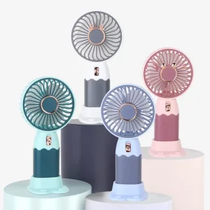 Mini Portable USB Rechargeable Foldable Plastic Fan for Kids 5V Three Wind Speeds Household Wearable Stand Table Mount