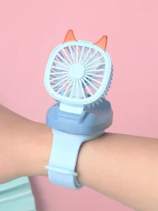 Mini Portable Wrist Fan Children Silent Electric Fan Watches USB Rechargeable Summer Radiator able to replace the batteries