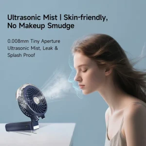 Mini Rechargeable Handheld Misting Fan with Humidifier for Car and Outdoor Use
