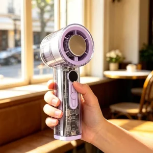 Mini Rechargeable USB Powered 2000mAh Ice Cooling Handheld Fan for Outdoor Car & Household Use