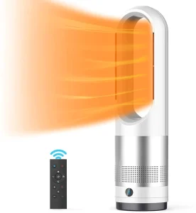 Mini Tower Fan Bladeless Pedestal Tower Fan Easy Installation 8 Speed Wind for Home & Hotels
