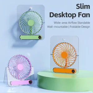 Mini USB Rechargeable Fan 5 Speed Wind Portable Quiet Fan Desktop & Hangable High Airflow Small Fan for Home & Camping