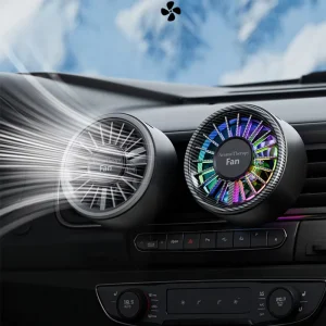Mini USB Vehicle Fan Aromatherapy Fan With Ambient LED Night Light