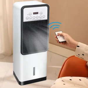Mini air Conditioner Fan Portable Space Heating and Cooling 1800W Bathroom Stand Heater and air Conditioner for Bedroom