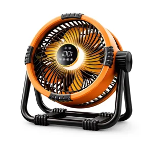 Minimalist ABS Smart Rechargeable Desk Fan for App Controlled LED Display 4 Speed Car Outdoor Battery Box
