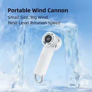 Minimalist Handheld Fan Adjustable LED Digital Display USB Rechargeable Portable Cooling Fan for Outdoor Household Use