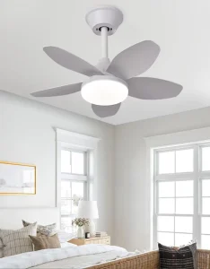 Minimalist Matte Black White LED Ceiling Fan with Light Smart Remote Control Quiet Ceiling Fan Lamp for Modern Home Decor
