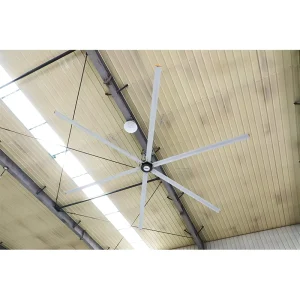 Minimalist Pure White HVLS Industrial Ceiling Fan 6 Aluminum Blades Ultra Quiet Energy Saving Overhead Fan