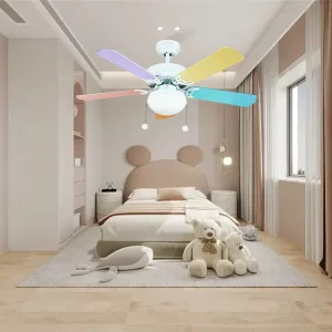 Minimalist Suspended Durable Warehouse Ceiling Fans Nordic Children Ceiling Fan With Light