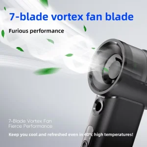 Misting Handheld Fan Brushless Motor 5-Speed Adjustable Quick Cooling High Capacity Turbo Mini Fan