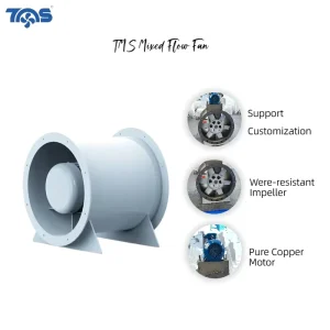 Mixed Flow Ventilation Blower In line Duct Fan High Pressure Exhaust Air System Low Noise Efficient Cooling Heating Circulation