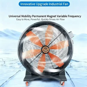 Mobile Permanent Magnet Variable Frequency Industrial Big Large Airflow Portable Warehouse Ventilation Drum Fan With Wheels
