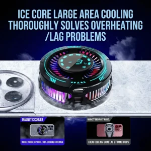 Mobile Phone Radiator Temperature Display Magnetic Mount Fix Clip ABS Material RGB Gaming Fan Multi Cooling