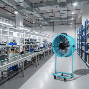 Mobile Wheeled Axial Flow Fan Aluminum Alloy Blade Copper Motor Industrial Cooling Ventilation Fan