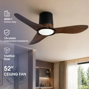 Model 7041 52 Inch Modern Ventilation Palm Leaf Fan with Light and Remote Control Ceiling Fan