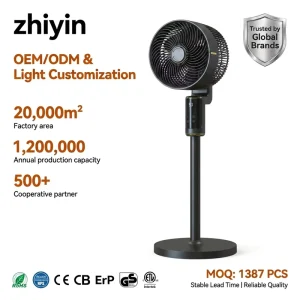 Modern 10″ Air Circulating Fan KFX2508D Available in Black White DC Motor 32 Speeds ETL Listed Portable Cooling Fan