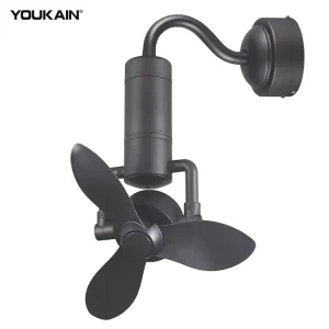 Modern 16 Inch 360 Degree Metal Electric Wall Fan with Remote Control Oscillating High Velocity Household Use Ceiling Wall Mount