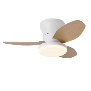 Modern 22inch Black DC Motor 6-Speed Quiet Operation Fan LED Light Ceiling Fan Plastic 3 Blade 120V Lighting Remote Control