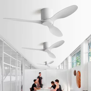 Modern 3-Blade ABS Ceiling Fan White Body Decorative Fan for Living Room Bedroom Dining Room