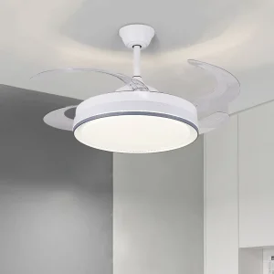 Modern 42 Inch Electric LED Ceiling Fan with Remote Control Energy Efficient DC Motor 3 Blades for Home Office