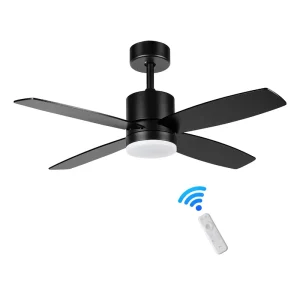 Modern 45 Inch Copper Ceiling Fan with LED Light Remote Control Intelligent Decorative for Bedroom & Living Room for Outdoor Use