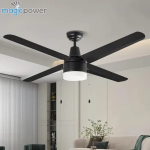Modern 48 Inch LED Light Ceiling Fan with Reversible Motor Energy Saving Low Noise for Households Mechanical Control