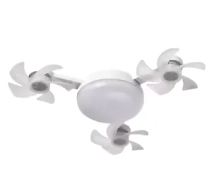 Modern 5 Blade LED Ceiling Fan with 60W Motor Remote Control Foldable Drone Shaped Design Dimmable CCT for Restaurant Bathrooms