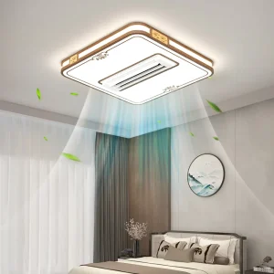 Modern 5 Blades Living Room Bedroom Ceiling Fan with LED Light Remote Control DC Motor 6 Speed Dimmable