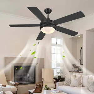 Modern 5 Plywood Blades Pull Chain Control Ceiling Fan Restaurant Home Industrial Ceiling Fan With Light