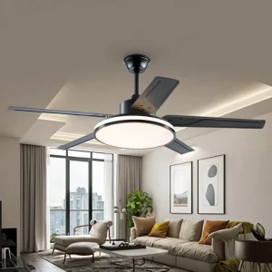 Modern 52 42 inch Motor Ceiling Fan Light Remote Control 5 Blades with Dimming Led Lamp Kitchen Living Room 220V 110V
