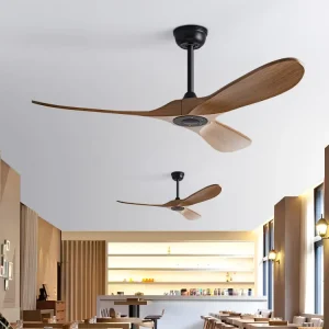 Modern 52 Inch 3 Blade ABS Ceiling Fan Black Body Decorative Fan for Living Room Bedroom Dining Room