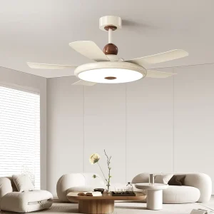 Modern 52 Inch Ceiling Fan with Light Remote Control 6 Speed BLDC LED Lamp 5 Blades