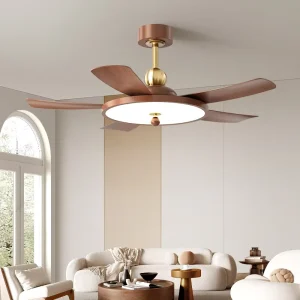 Modern 52 Inch LED Ceiling Fan with 5 ABS Blades Motor Remote Control Smart Lighting