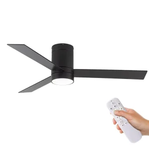 Modern 52 Inch Silent Ceiling Fan LED Lights Remote Control 3 Plastic Blades for Indoor Use Bedrooms Living Rooms 220V DC